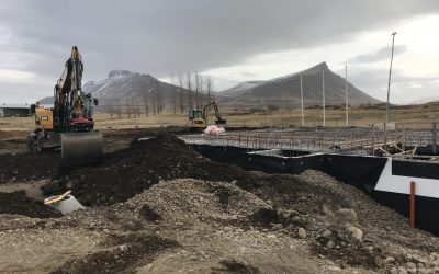 Staða framkvæmda við frístundamiðstöð 15.apríl 2018